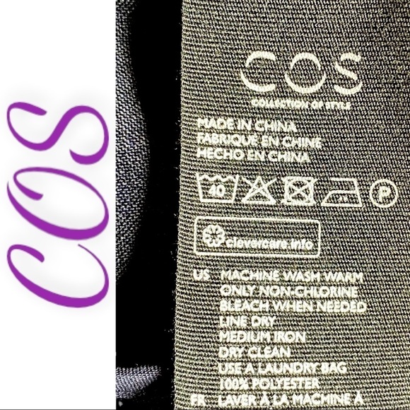 COS Sleeveless Asymmetric Hem V-Neck Lagenlook Midi Dress,‎ Size 2 - Picture 7 of 9